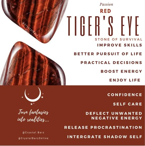 Red Tigers Eye Crystal Meaning, Red Tigers Eye Meaning, Tigers Eye Meaning, Crystal Cards, Eye Magic, Stone Meanings, Eye Meaning, Root Chakra Healing, Energy Spiritual