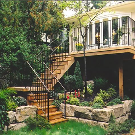 second story decks 2nd Level Deck, Second Floor Deck, High Deck, Second Story Deck, Deck Landscaping, Deck Remodel, Under Deck, Building Stairs, Exterior Stairs