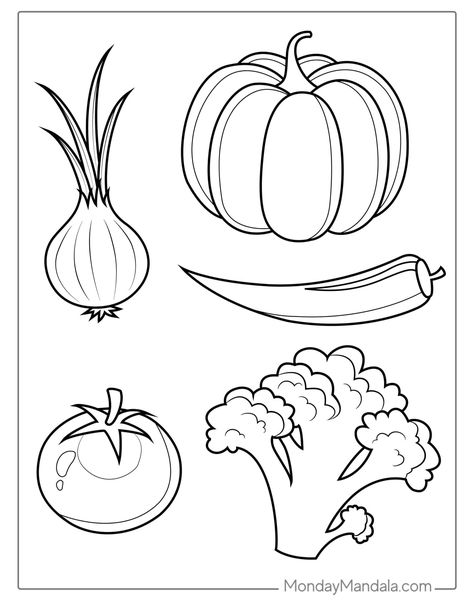 Vegetable Coloring Pages, Vegetable Drawing, Free Kids Coloring Pages, Bullet Journal Banner, Drawing Lessons For Kids, Printables Free Kids, Winter Vegetables, Dog Coloring Page, Animal Crafts For Kids