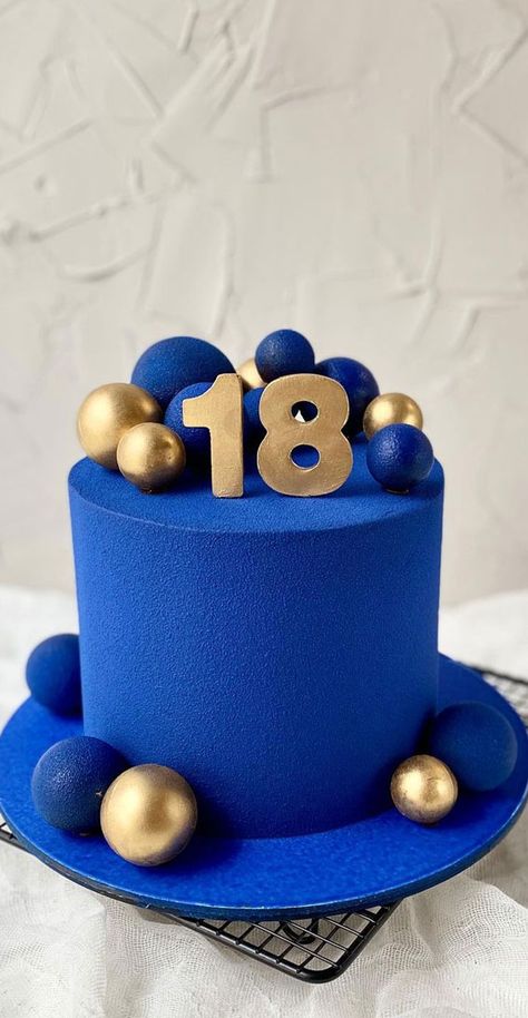 royal blue birthday cake, 18th birthday cake, birthday cake ideas Blue 18th Birthday Cake, 18th Birthday Cake Blue, Blue 18th Birthday, Boys 18th Birthday Cake, 18th Birthday Cake Designs, Bolo Rapunzel, Cake Designs For Boy, Birthday Cake Design, Blue Birthday Cakes