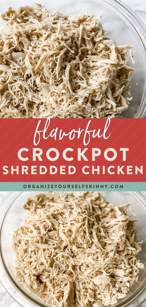 Shredded Chicken Crockpot Recipes, Shredded Chicken Meal Prep, Crock Pot Shredded Chicken, Shredded Chicken Breast Recipes, Fwtfl Recipes, Crockpot Shredded Chicken, Frozen Chicken Crockpot, Crockpot Meal Prep, Mealprep Dinner