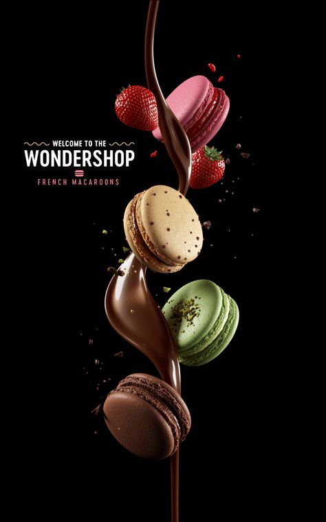 3D Macaroons | Wondershop by Andre Caputo on Behance Creative Advertising Design, Art Photography Portrait, 광고 디자인, Publicidad Creativa, Food Graphic Design, Graphic Design Lessons, Art Digital Art, Creative Poster Design, Website Banner