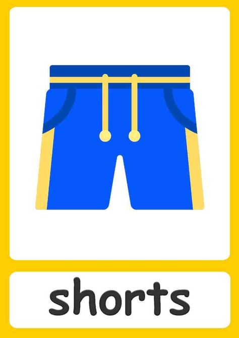 Clothes Flashcards, Preschool Flashcards, Kids Dental Health, Zoo Preschool, Free Flashcards, Clothing Poster, English For Kids, Vocabulary Flash Cards, Learning English For Kids