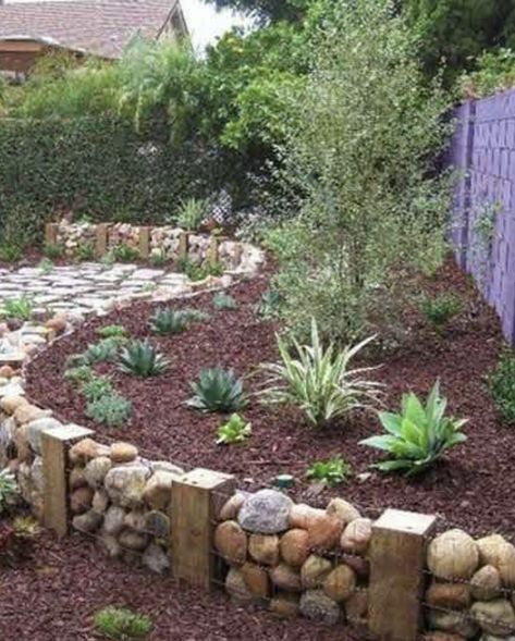 Garden Landscaping Design Ideas, Rustic Landscaping, Rock Garden Design, Garden Types, Have Inspiration, Garden Edging, Garden Landscape Design, Bed Ideas, Garden Bed