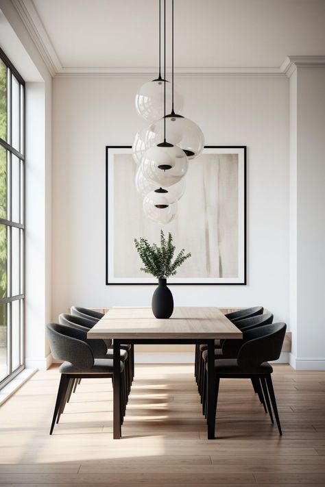 Scandinavian Style Dining Table, Traditional Modern Dining Room Ideas, Contemporary Industrial Dining Room, Dining Table Contemporary Design, Contemporary Simple Dining, Dinning Room Decor Ideas Modern Luxury, Industrial Coastal Decor, Modern Industrial Dinner Table, Black Nordic Dining Table