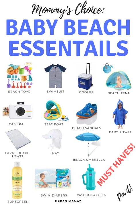 Baby Beach Tips, Beach With Baby, Baby Beach Gear, Baby Beach Essentials, Beach Trip Packing, Beach With Kids, Beach Tips, Toddler Beach, Beach Necessities