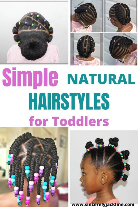 Quick Girls Hairstyles Kids Black, Hairstyles For Black Toddler Girls Easy, Quick Easy Hairstyles For Kids Black, Quick Hairstyles For Black Girls Kids, Kids Hairstyles Girls Easy Black, No Braid Hairstyles Easy, Natural Hairstyles For Toddlers, Quick And Easy Natural Black Hairstyles, Quick Toddler Hairstyles Black