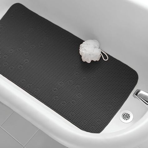 LARGE SIZE: This shower tub mat comes in two sizes. 36" x 17" & 40" x 17". BATHTUB MAT WITH SUCTION CUPS: This shower mat is extra soft and feels very comfortable under your feet. This non-slip bathtub mat is equipped with suction cups for extra safety. Nonslip Bathtub Mat, Memory Foam Bath Mat, Black Bathrrom Rugs, Black Bath Mat, Black Tub, Tub Cover, Bathtub Mat, Tub Mat, Goth Bathroom Bath Mats & Rugs