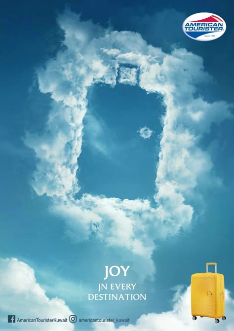 American Tourister: Joy in Every Destination 3 Travel Creative Ads, Creative Ad Design, Tourism Advertising, Travel Advertising Design, Inmobiliaria Ideas, Travel Creative, Travel Advertising, Travel Post, Travel Ads