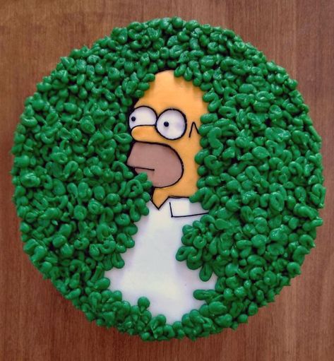 Homemade Homer Simpson Cake Homer Simpson Cake, Bolo Simpsons, Simpsons Cake, Simpsons Party, Father's Day Cake, Dad Birthday Cakes, Anime Cake, Fathers Day Cake, Funny Birthday Cakes