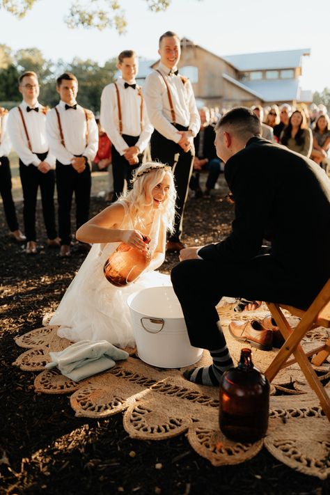 Washing Of The Feet Wedding, Feet Washing Ceremony Wedding Meaning, Footwashing Ceremony Wedding, Boho Christian Wedding, Wedding Feet Washing Ceremony, Washing Feet Wedding, Washing Feet Wedding Ceremony, Washing Feet At Wedding, Foot Washing Ceremony Wedding