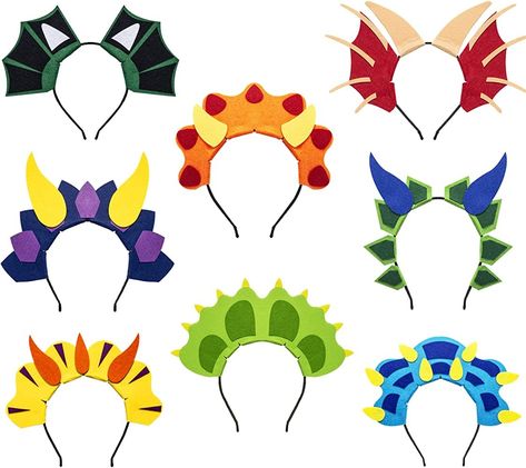 Dragon Headband, Dinosaur Party Hats, Dragon Dinosaur, Adult Birthday Party Favors, Felt Dragon, Hats For Girls, Up Halloween Costumes, Dinosaur Dragon, Dragon Birthday Parties