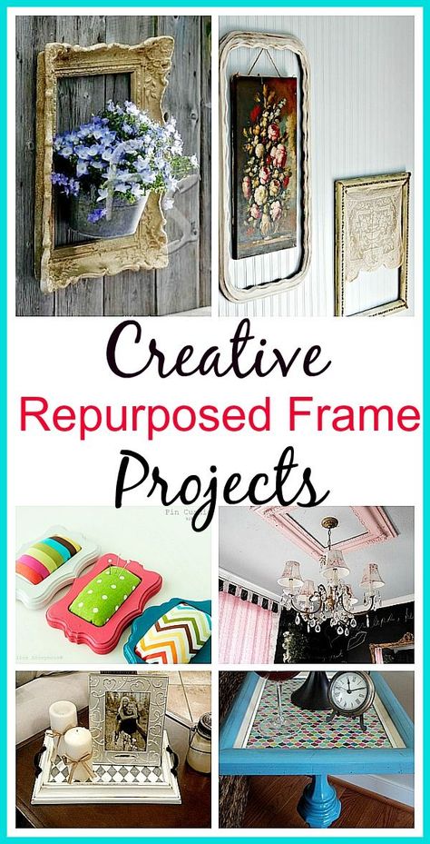 I’m always picking up interesting frames at the thrift store. Sometimes I just like the frame and not the picture. So what can you do with a picture frame? Here are 10 creative repurposed picture frame ideas. Repurposed Picture Frame Ideas, Repurpose Picture Frames, Picture Frame Projects, Frame Projects, Picture Frame Ideas, Picture Frame Crafts, Old Picture Frames, Nails Chrome, Diy Picture Frames