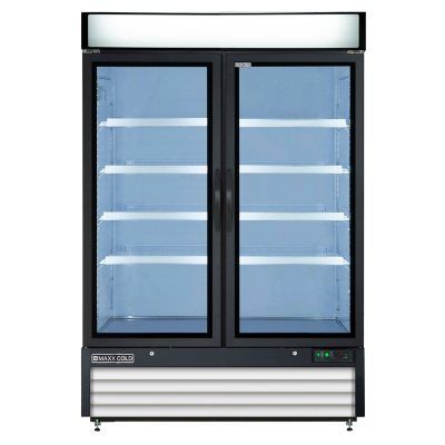 Maxx Cold 48 Cu Ft., 2-Door Glass Merchandiser Refrigerator, White Cabinet - Sam's Club Basement Kitchens, The Maxx, Double Glass Doors, Commercial Refrigerators, Vending Machines, Restaurant Equipment, Stainless Steel Doors, Fluorescent Light, Restaurant Supplies