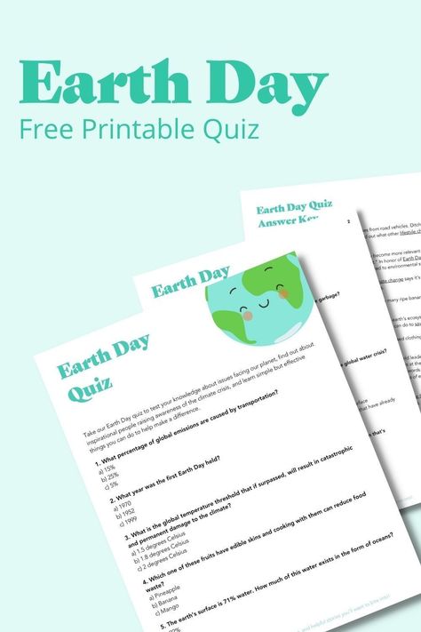 Sustainable Activities, Earth Day Quiz, Earth Day Facts, Emoji Answers, Questions To Ask People, Earth Day Ideas, World Quiz, Earth Week, Class Activity