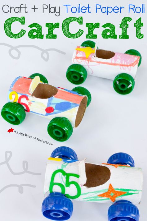 Toilet Paper Roll Car, Stem Camp, Transportation Crafts, Toilet Paper Crafts, Transportation Theme, Car Craft, Toilet Paper Roll Crafts, Paper Roll Crafts, Daycare Crafts