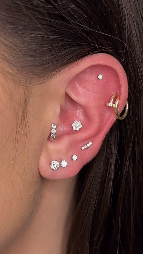 Flat Piercing Stud, Ear Piercings Flat, Piercing Flat, Organize Phone, Organize Phone Apps, Ear Ringing, Earring Stacks, Conch Stud, Jewellery Luxury