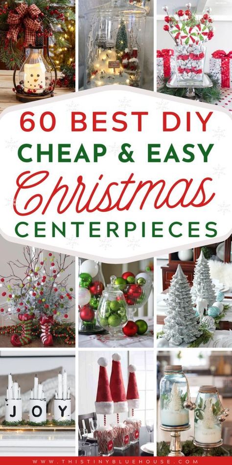 50+ Best Festive DIY Christmas Centerpieces Diy Christmas Centerpieces, Christmas Party Centerpieces, Christmas Table Decorations Centerpiece, Centerpieces Christmas, Treats Christmas, Dollar Tree Christmas Decor, Christmas Centers, Christmas Table Centerpieces, Dollar Store Christmas