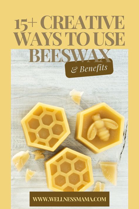 As a beekeeper, I’ve learned firsthand how amazing beeswax can be. You’ll find this natural substance in many of my DIY recipes for everything from soap to lotion bars. Beeswax uses don’t stop at DIY skincare recipes though! Products Made From Bees, Beeswax Chapstick Diy, Beeswax Lotion Bars Recipe, Beeswax Diy Ideas, Beeswax Gifts, Beeswax Soap Recipe, Beeswax Benefits, Bee Wax Uses, Beeswax Uses