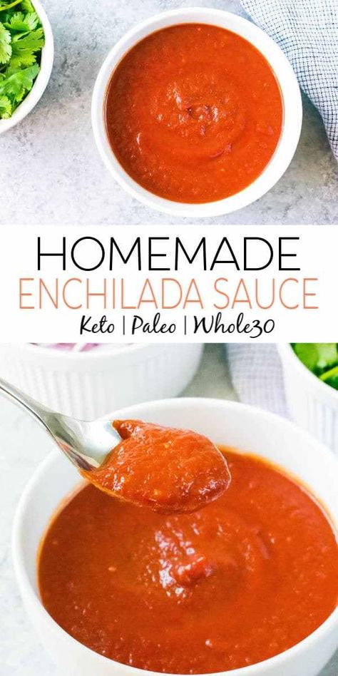 Paleo Enchiladas, How To Make Enchiladas, Paleo Condiments, Paleo Sauces, Recipes With Enchilada Sauce, Cleaner Eating, Homemade Enchilada Sauce, Homemade Enchiladas, Whole30 Recipes