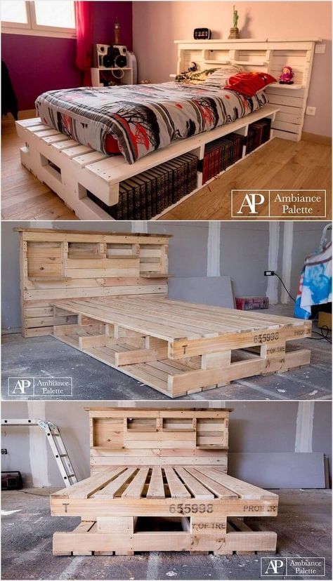 Diy Seng, Interior Hallway, Design Ložnic, Pallet Furniture Designs, Pallet Beds, Pallet Projects Furniture, Pallet Bed, Pallet Decor, Diy Holz