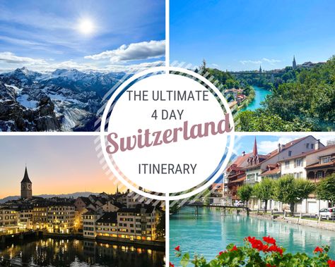 Ultimate 4 days in Switzerland Itinerary - backpacks and bubbly Switzerland 10 Day Itinerary, 4 Days In Switzerland, Mt Titlis, Switzerland Summer, Switzerland Itinerary, Switzerland Cities, Interlaken, Lucerne, Swiss Alps