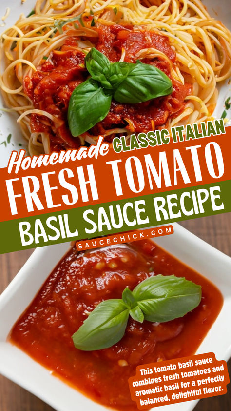 Tomato Basil Sauce Recipe Fresh Tomato Basil Sauce, Tomato Basil Sauce Recipe, Basil Sauce Recipe, Tomato Basil Pasta Sauce, Basil Pasta Sauce, Easy Pasta Sauce, Tomato Basil Sauce, Basil Sauce, Tomato Sauce Recipe