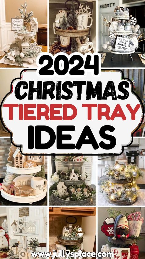 christmas tiered tray decor, christmas tiered tray ideas, christmas tiered tray decorations, christmas decor ideas, christmas decorations 3 Tier Christmas Centerpieces, Christmas Decor Ideas For Trays, Tray With Christmas Decor, Tiered Tray Centerpiece, Pottery Barn 3 Tiered Stand Christmas, Two Tier Christmas Tray, Christmas Decor Tiered Tray, Decorative Christmas Tray Ideas, Decorating A 2 Tiered Tray