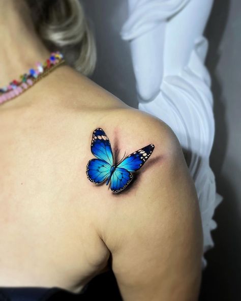 Infinity Butterfly, Tattoo Papillon, Realistic Butterfly Tattoo, Purple Butterfly Tattoo, 3d Butterfly Tattoo, Blue Butterfly Tattoo, Unique Butterfly Tattoos, Purple Tattoos, Blue Rose Tattoos