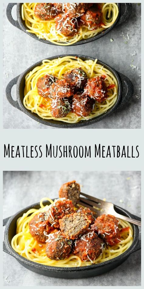 Mushroom Snacks, Mushroom Meatballs, Veggie Meatballs, Vegetarian Meatballs, Meatless Dinner, Food Meat, Eat Smarter, Meatball Recipes, Vegetarian Meals