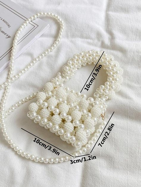 Diy Bag Strap, Beaded Square, Pearl Bags, Beaded Crossbody Bag, Beads Bag, Pearl Crafts, Hand Beaded Bag, Diy Crochet Bag, Bead Hair Accessories