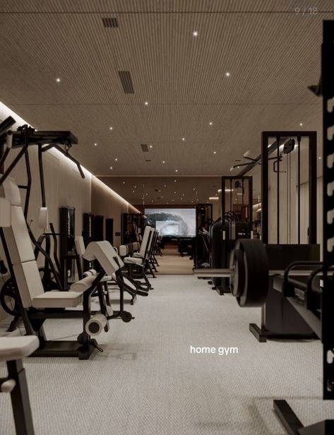 Private Gym, Luxury Home Gym, Dream Home Gym, Gym Design Interior, Luxury Gym, Architecture Decoration, Gym Room At Home, Gym Interior, Home Gym Decor