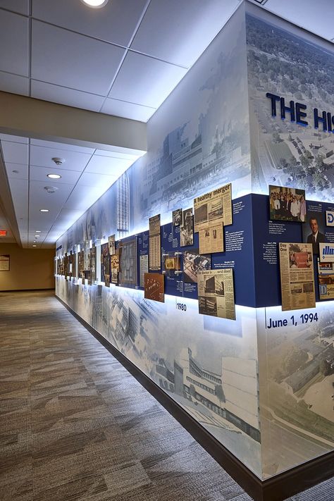 Genesis Health System — Exhibit Design — Silver Oaks Museum Exhibition Design Display, Savannah State University, Corporate Interior Design, Museum Exhibition Design, History Wall, Wall Graphic, Church Stage Design, Timeline Design, Exhibit Design