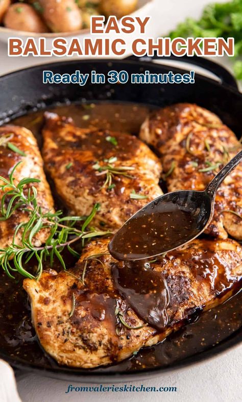 Easy Balsamic Chicken, Balsamic Chicken Recipe, Balsamic Chicken Breast, Balsamic Chicken Thighs, Glazed Chicken Breast, Honey Balsamic Chicken, Balsamic Glaze Recipes, Balsamic Chicken Recipes, Balsamic Glazed Chicken