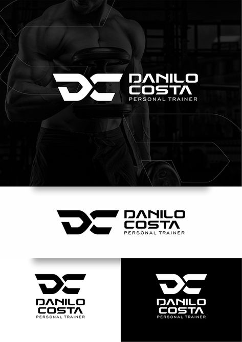 Fitness Logo Ideas Personal Trainer, Personal Training Logo Design, Gym Logo Design Graphics, Male Logo, Logo Academia, Personal Training Logo, Logo Design Presentation, Personal Trainer Logo, Training Logo