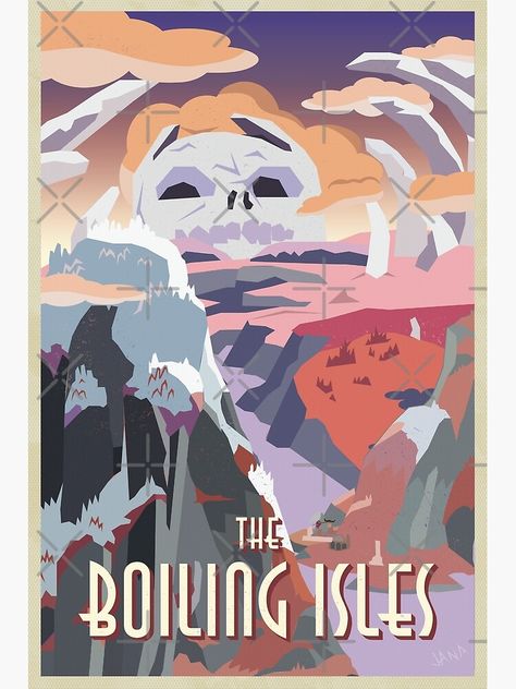 "VISIT THE BOILING ISLES - The Boiling Isles" Art Print for Sale by jaysay | Redbubble Boiling Isles The Owl House, The Owl House The Boiling Isles, The Boiling Isles Wallpaper, The Owl House Prints, Boiling Isles Wallpaper, Boiling Isles Map, Owl House Images, Poster The Owl House, Things To Print Out For Your Room