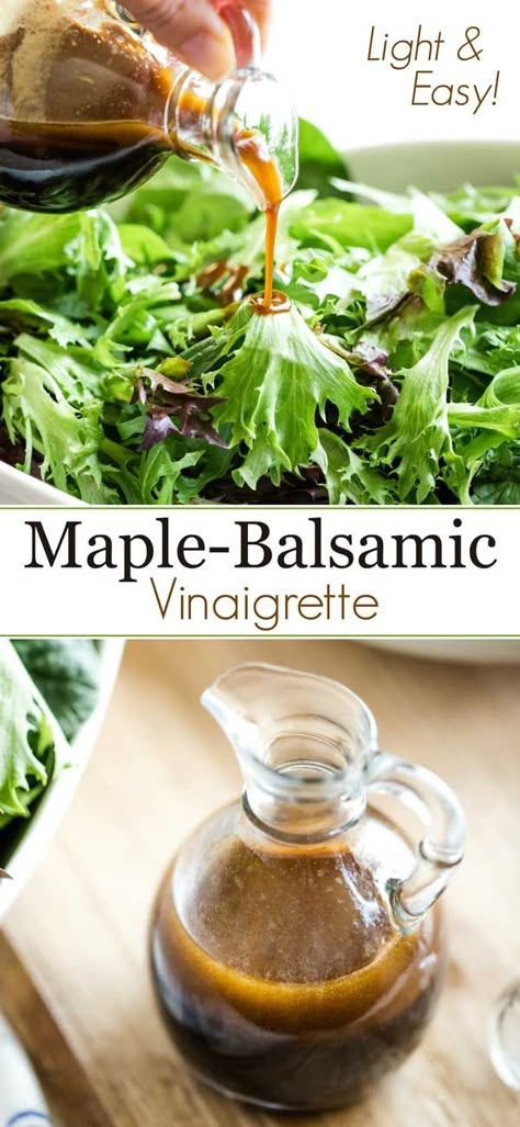 Maple Balsamic Vinaigrette, Salad Dressing Healthy, Healthy Vinaigrette, Veggies Grilled, Maple Balsamic Dressing, Balsamic Dressing Recipe, Balsamic Vinaigrette Salad, Vinaigrette Dressing Recipe, Balsamic Vinaigrette Recipe