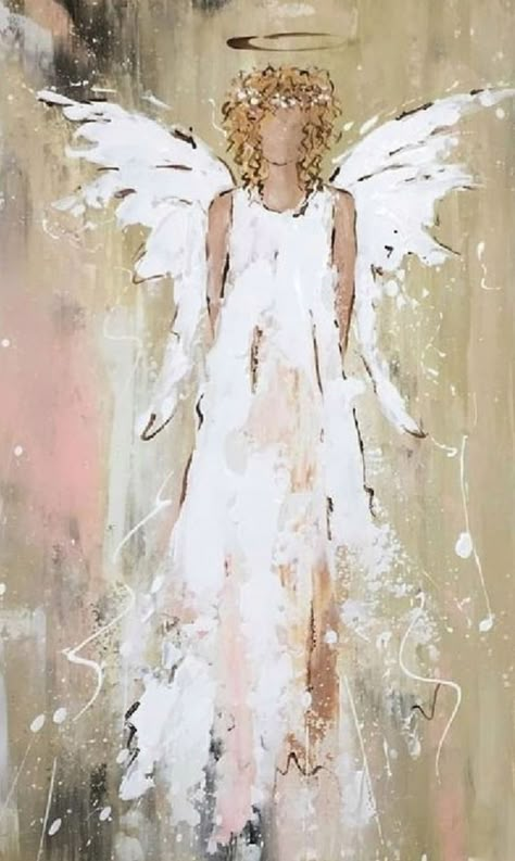 Whimsical Angel Art, Painting Angels On Canvas, How To Paint Angels, Christmas Angels Painting, Angel Painting Easy, Angel Canvas Painting, Angels To Paint, Abstract Angel Painting, Painted Angels