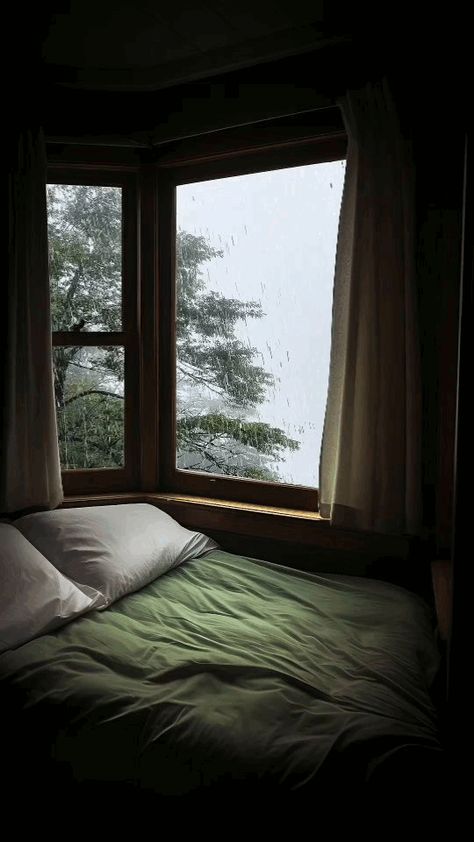 Bed Under Window, Background Aesthetic Landscape, Gloomy Room, Hygge Wallpaper, Rain Mood, Hygge Vibes, Window Aesthetic, Cold December, December Nights