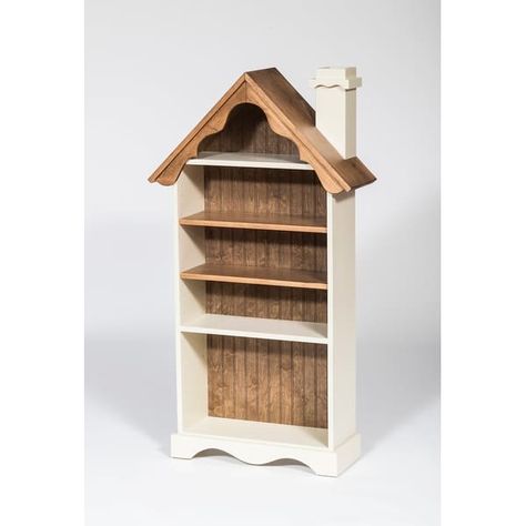 Doll House Bookcase - On Sale - Bed Bath & Beyond - 35450298 House Shaped Bookshelf, Doll House Bookshelf, Boho Bookcase, House Bookcase, Cottagecore Nursery, Dollhouse Bookshelf, Dollhouse Bookcase, Vintage Kids Room, Bookcase Bed