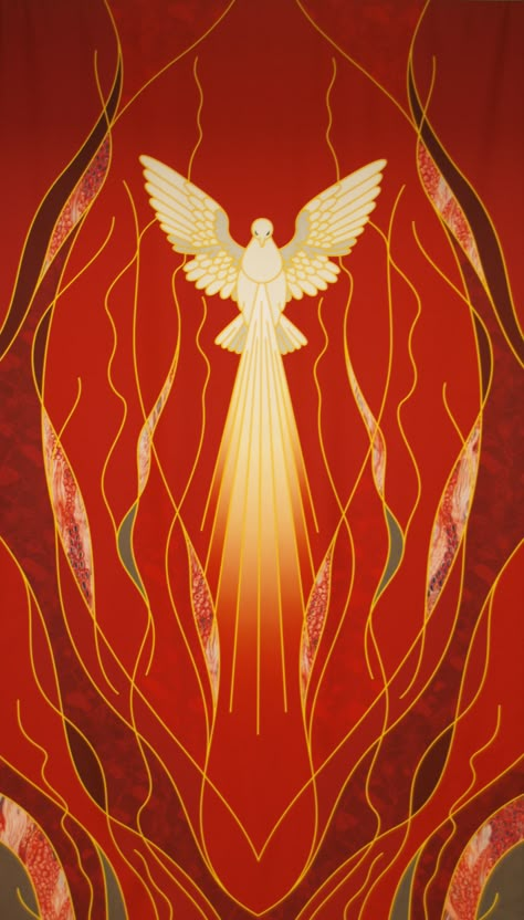 Holy Spirit Art, Church Banners Designs, Pentecost Sunday, Sculpture Furniture, Liturgical Art, Jesus Drawings, Bible Journaling Ideas Drawings, Religious Pictures, Jesus And Mary Pictures