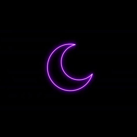 Purple Aesthetic Black Background, Neon Profile Picture, Dark Purple Aesthetic Gif, Neon Purple Widgets, Purple Moon Aesthetic, Neon Purple Icons, Crescent Moon Aesthetic, Black And Purple Aesthetic, Purple Neon Aesthetic