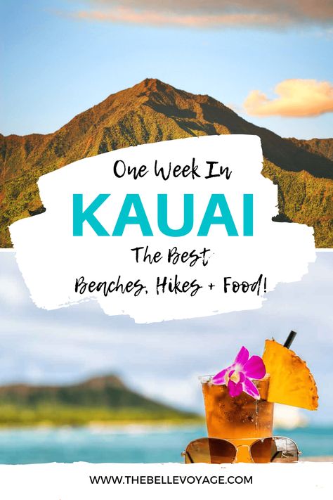 This 7 day Kauai itinerary is the essential travel guide for vacation in Kauai, Hawaii! It includes all of the best things to do in Kauai, and a 7 day Kauai itinerary to plan your trip. If you’re looking for what to do in Kauai, this guide has all of the must do hikes in Kauai, the best beaches in Kauai, the best food, and where to stay to make your Kauai vacation memorable. For adventure in Kauai from Poipu to Princeville, this guide has everything you need to plan your trip! Princeville Hawaii, Kauai Itinerary, Princeville Kauai, Lanai Hawaii, Hawaii Guide, Hawaii Vacation Tips, Things To Do In Kauai, Hawaii Hikes, Tahiti Nui