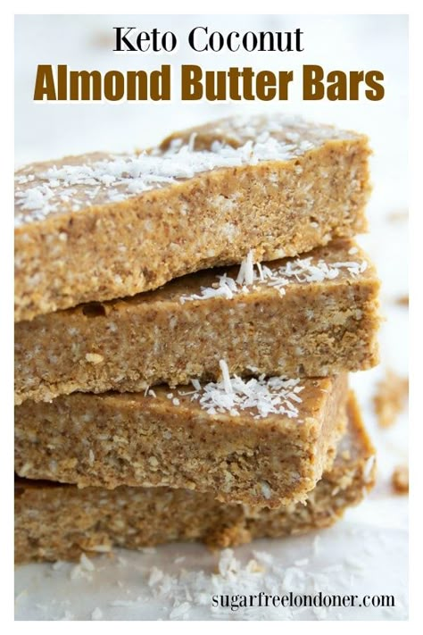 You only need 4 ingredients to make these Keto no bake coconut almond butter bars. 3 net carbs per bar and seriously scrumptious! Low Carb Snack Bars, Almond Butter Bars, High Fat Snacks, Keto No Bake, Keto Bars, Recipe Categories, Almond Bars, Coconut Bars, Butter Bars