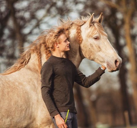 Riding A Horse Pose Reference, Man With Horse Photography, Stable Boy Aesthetic, Horse Boy Aesthetic, Pose With Horse, Two People Riding A Horse, Person Riding Horse, Jesse Drent, Man On A Horse