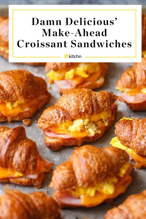 Croissant Breakfast Sandwiches, Resep Makanan Beku, Croissant Breakfast Sandwich, Menu Sarapan Sehat, Best Sandwich Recipes, Breakfast Sandwich Recipes, Croissant Breakfast, Breakfast And Brunch, Finger Sandwiches