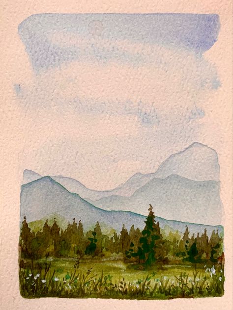 Tiny landscape serries Tiny Landscape, Watercolour Landscape, Watercolor Whale, Daily Practices, Watercolor Brushes, Art Watercolor, Watercolor Landscape, Watercolor Painting, Watercolor Art