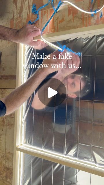 Fake Windows Basement Diy, Fake Window Light Basements, Faux Window Above Door, Fake Window Photography, Fake Window With Light, Faux Skylight Diy, How To Make A Fake Window On A Wall, Diy Faux Window Light, Diy Fake Window Light