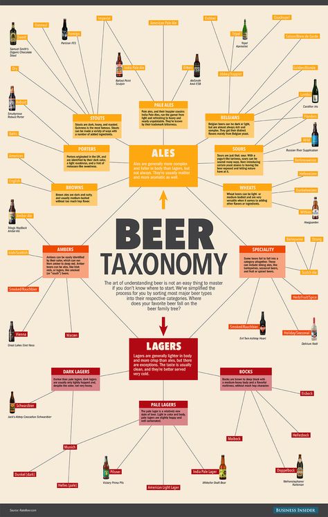 Everything you need to know about beer, in one chart #beer #beereducation  Read more: http://www.businessinsider.com/everything-you-need-to-know-about-beer-in-one-chart-2015-8#ixzz3iVptL6Qc Beer Chart, Beer Infographic, Beer Facts, Different Types Of Beer, Beer Types, Beer Guide, Types Of Beer, Beer Making, Brewing Beer