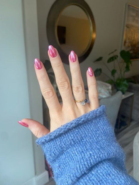 Raspberry Chrome Nails, Raspberry Pink Nails, Nails Raspberry, Raspberry Nails, Pink Chrome, Chrome Nails, Spring Nails, Pink Nails, Cute Nails